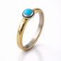 Preview: Bicolor Türkis Ring 925er Silber 333er Gold