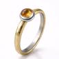 Preview: Bicolor Citrin Ring 925er Silber 333er Gold