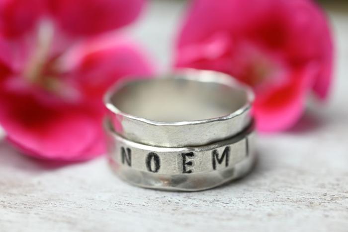Preview: Personalisierter Namensring aus Silber – Ring mit Wunschname