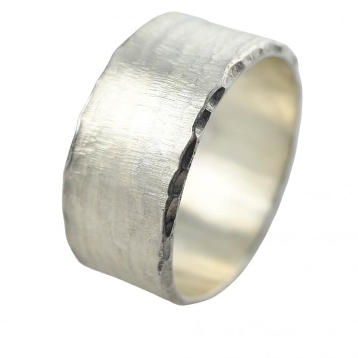 Matter Ring 925er Silber mit Textur