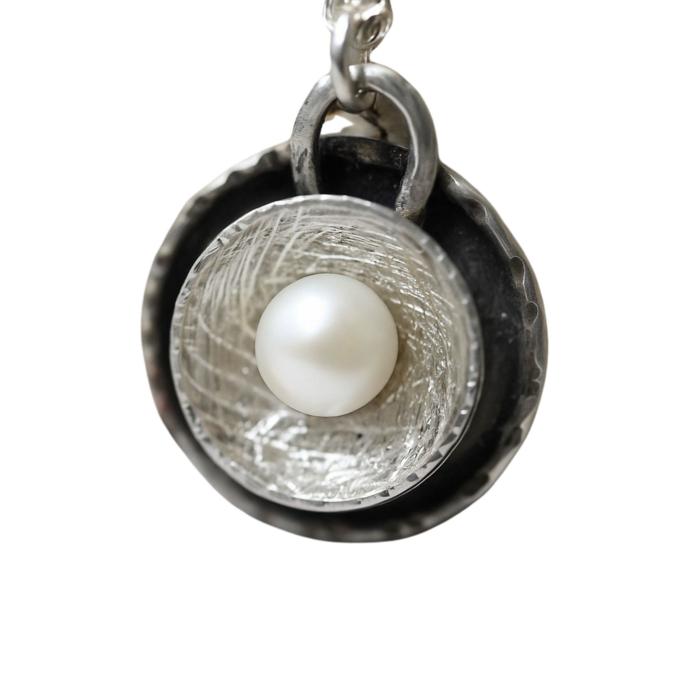 Runder Perlen-Anhänger 925er Silber