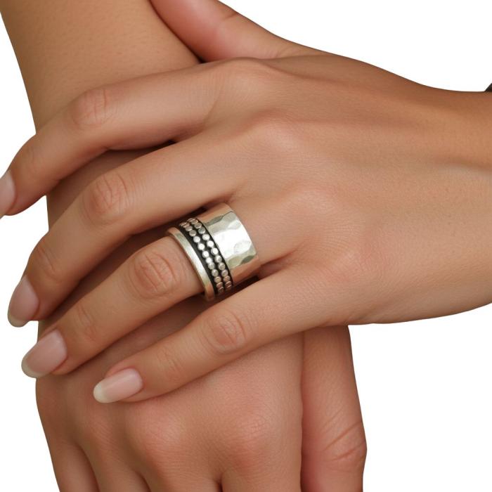 Preview: Sehr breiter Silberring 16 mm Drehring Unisex