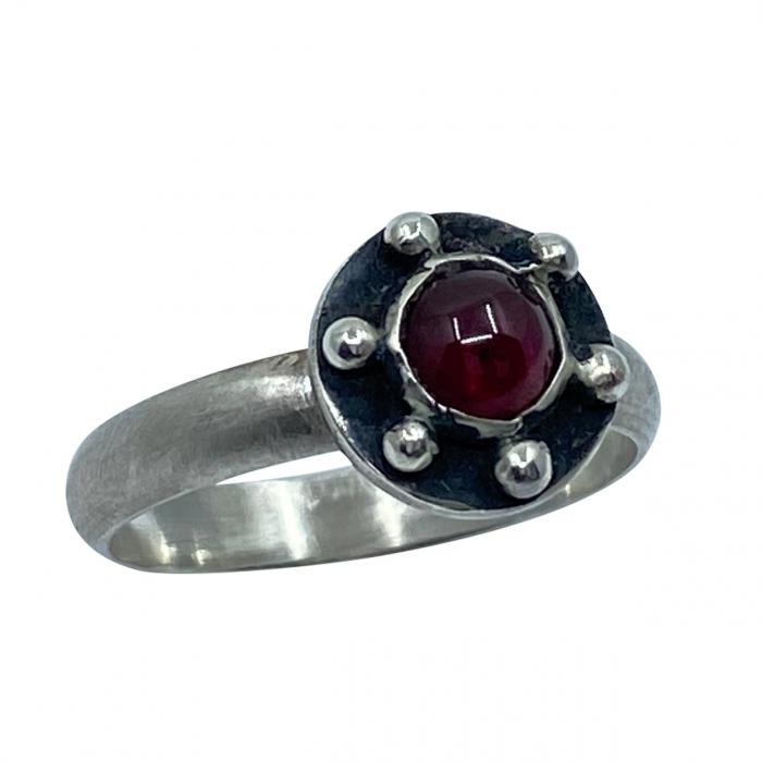 Granat Ring Silber