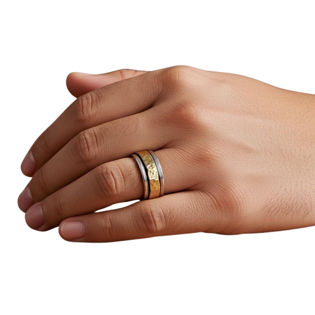 Bicolor Ring Drehring Unisex