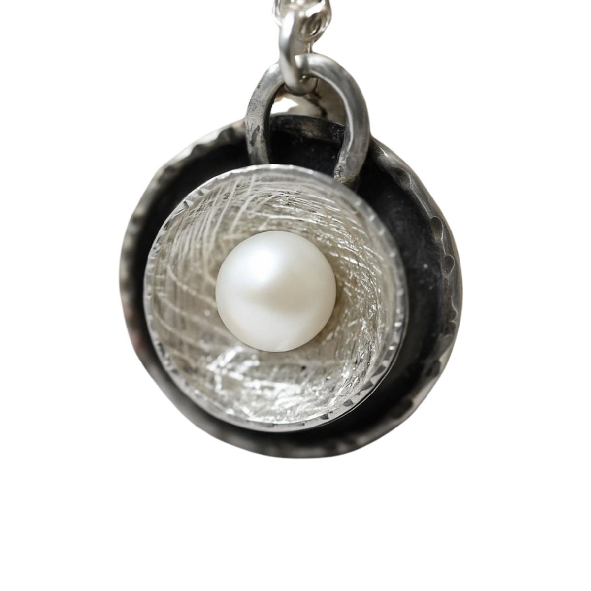 Runder Perlen-Anhänger 925er Silber